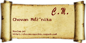 Chovan Mónika névjegykártya